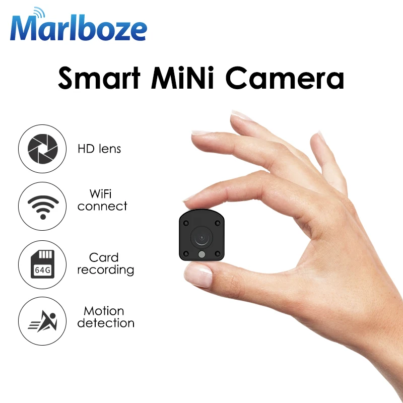 Marlboze 1080P HD wifi мини ip-камера с функцией ночного видения, обнаружение движения, мини видеокамера с петлей, видеорегистратор со встроенным аккумулятором