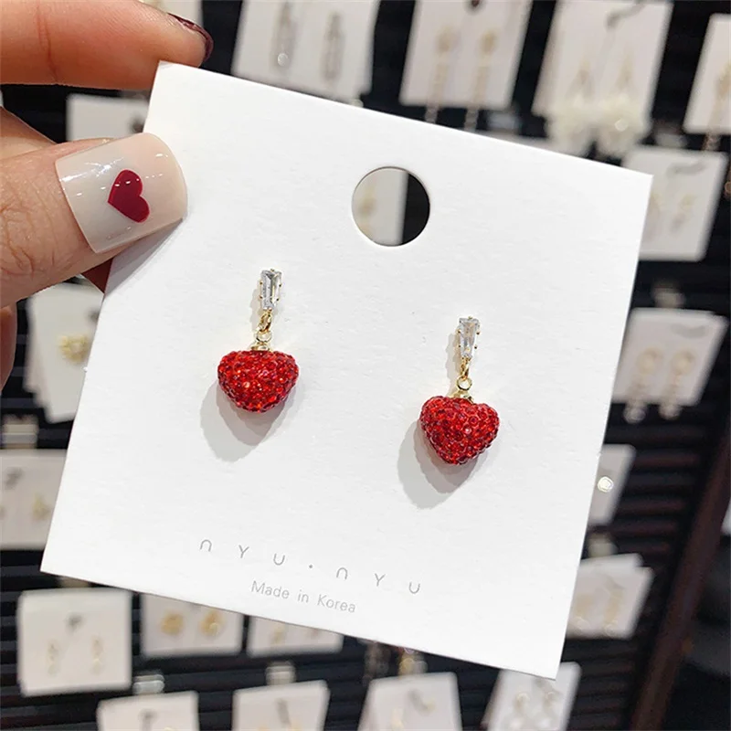 HHSPPF XY Ретро женские красные красивые серьги в форме осторожности новые яркие