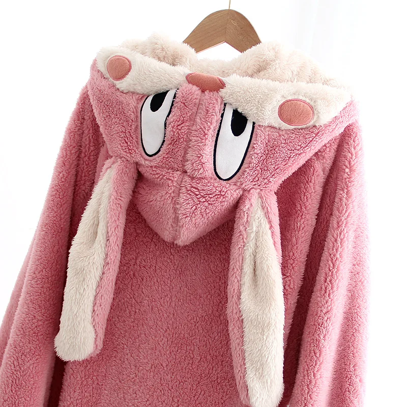 Милая осенне-зимняя женская теплая ночная рубашка с длинным рукавом фланелевые