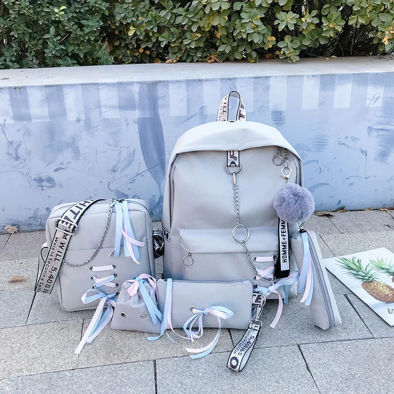 5 шт./компл. рюкзак для школьников школьная сумка детей девочек подростков