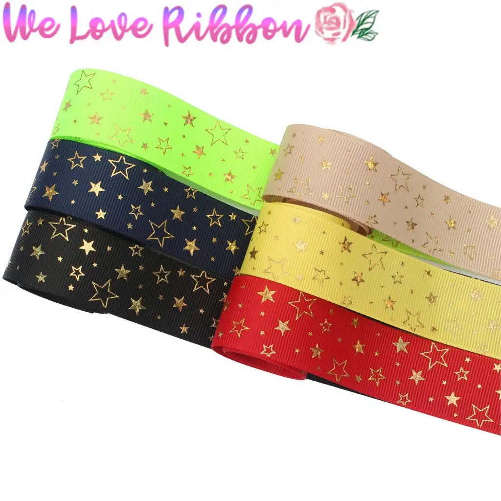 1 &quot25 мм голограмма Золотая фольга звезда шаблон печатная твердая цветная