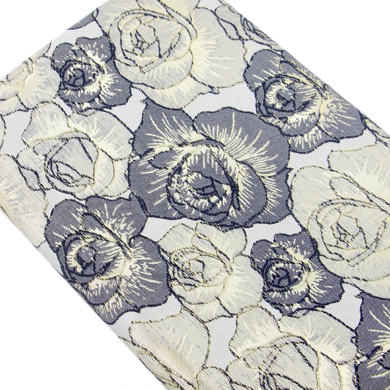 Жаккардовая жаккардовая ткань ручной работы в европейском стиле с крупной розой