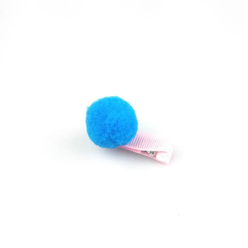 1pcs 5cm Hairpins Snap Hair Clips for Children Girls Hair Accessories Baby Cute Hair Clip Pins Gauze ball Color Metal Barrette - Цвет: C3 Blue