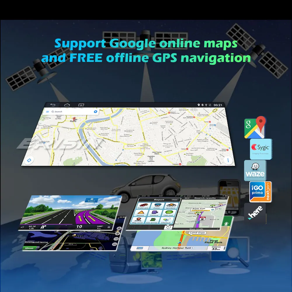 Erisin 2605 8 &quotCarPlay Android 10 0 Автомобильная стерео Автомагнитола GPS SWC DAB + USB RDS 4G Navi Sat Nav