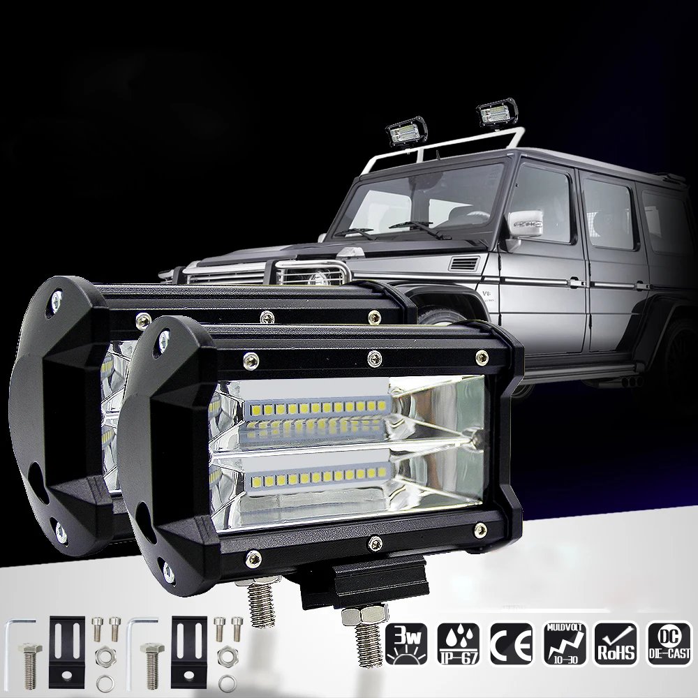 Автомобильный светодиодный рабочий светильник 72 Вт Водонепроницаемый