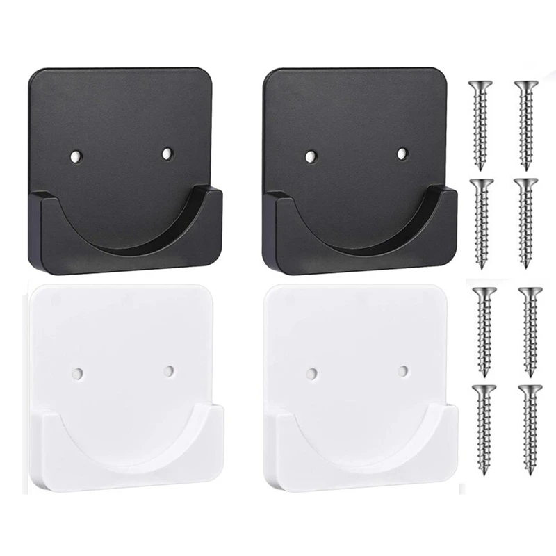 

4Pcs Adhesive Shower Curtain Rod Holder Shower Rod Mount Retainer for Wall,White&Black (Shower Curtain Rod Not Included)