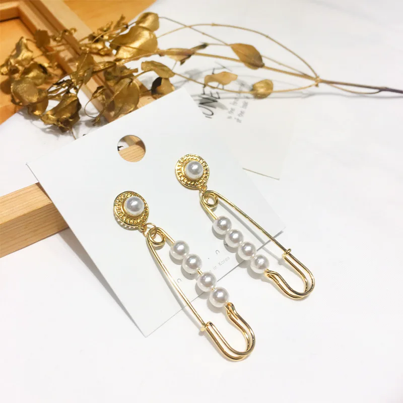 

Hip Hop Rock Popular Geometrical Pearl Earring Contracted Punk Style Earrings Girl Party Jewelry Gifts