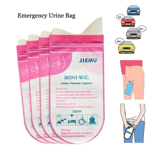 

100Sets/Lot 400Pcs 700ml Emergency Portable Car Urine Bag Vomit Bags Mini Mobile Toilets Disposable Handy Unisex Mini W.C.