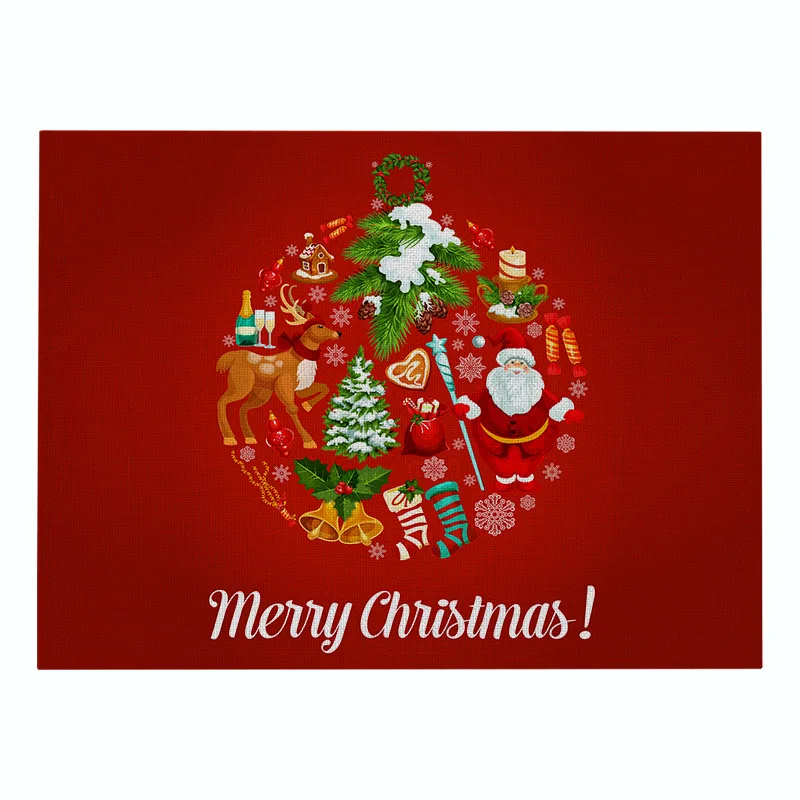 2 Elife Merry Christmas скатерти узор 42*32 см Лен красный снеговик украшения кухни Кофейня отель Декоративная скатерть - Цвет: 2