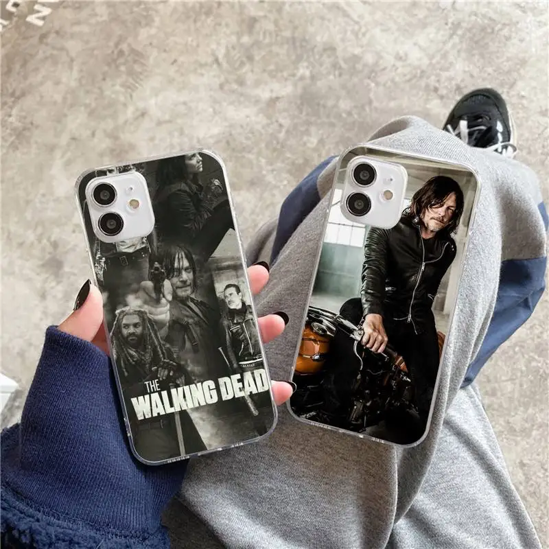 

Movie The Walking Dead Phone Case For iphone 5s 6 7 8 11 12 plus xsmax xr pro mini se Transparent Cover Fundas Coque