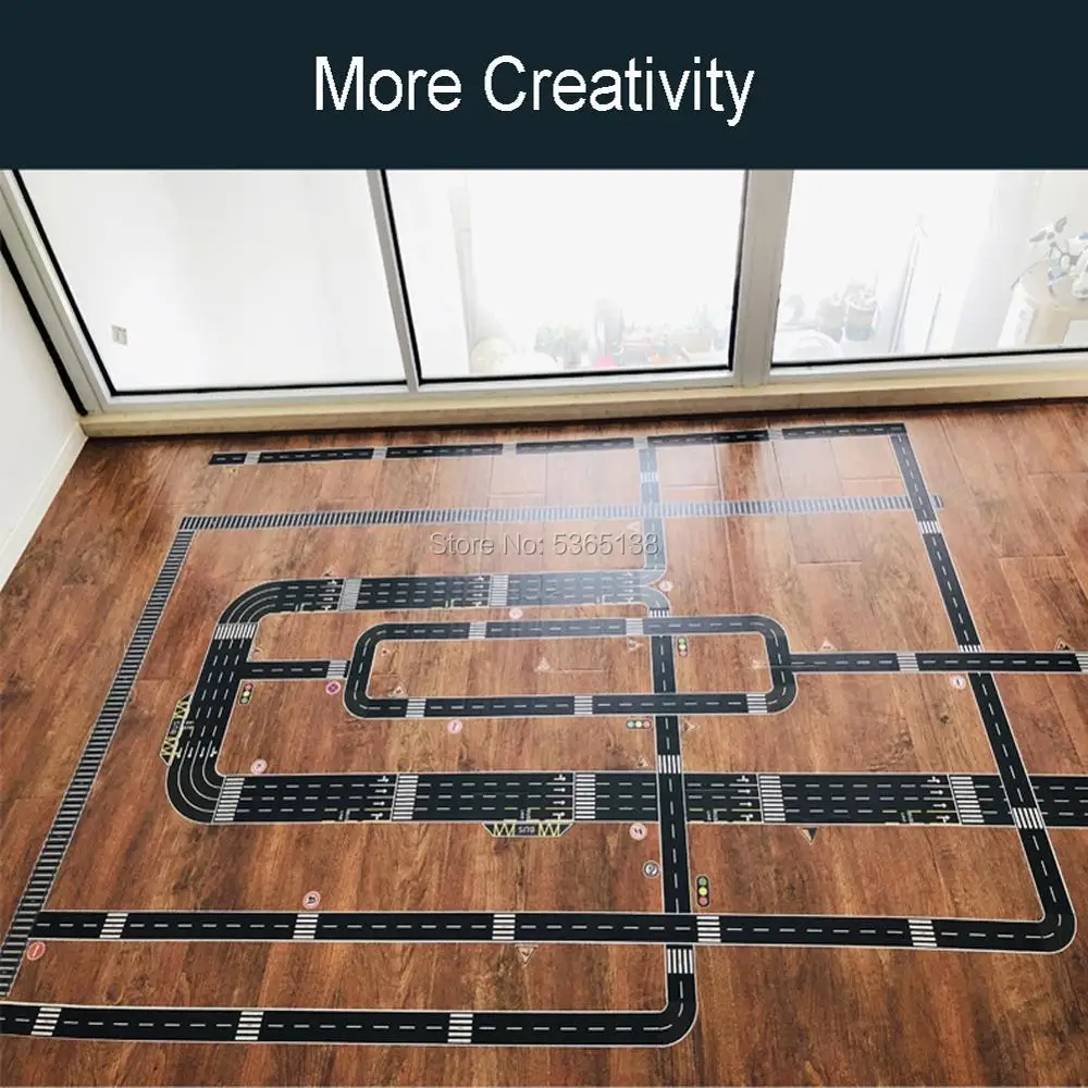 Play Road лента для игрушечного автомобиля и поезда DIY прямой кривой трек дорожные