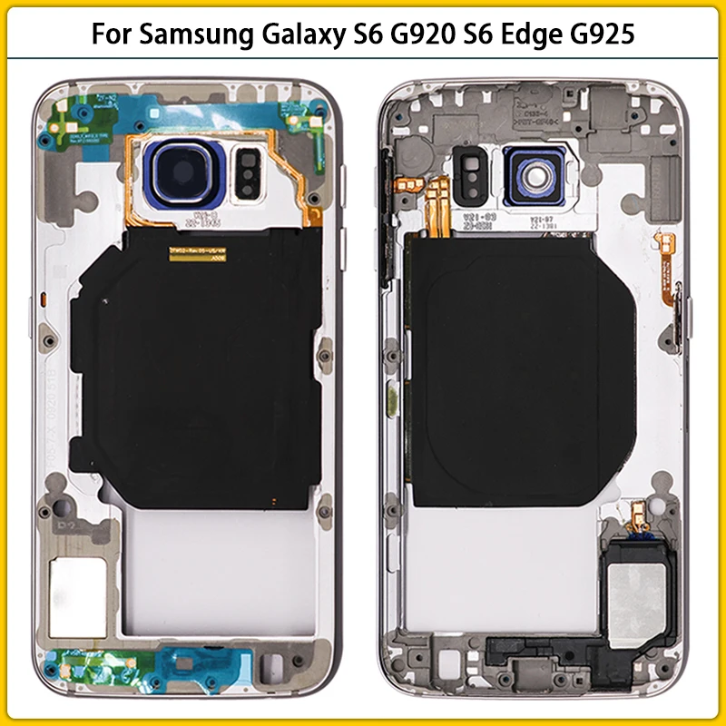 Новый задний корпус S6 для Samsung Galaxy G920 S6Edge Edge G925 передняя средняя рамка Крышка