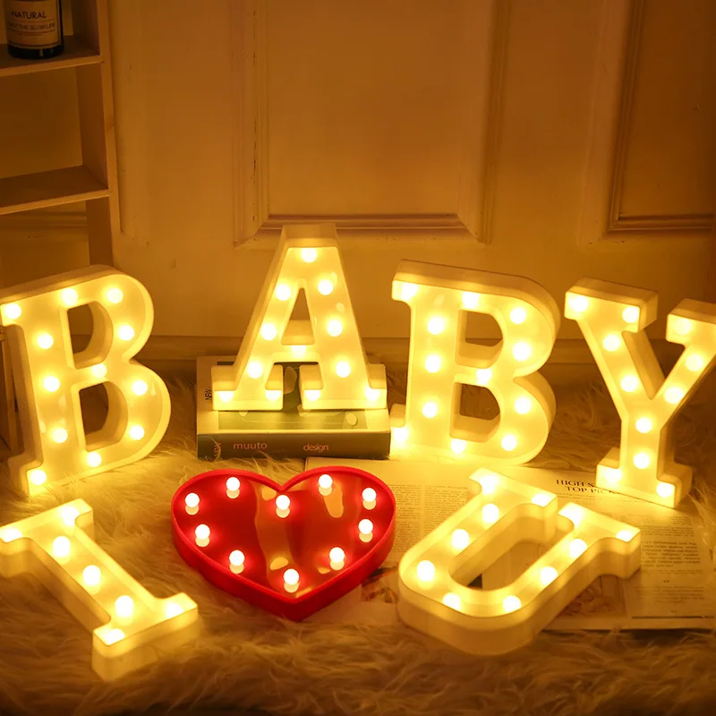 Буквенный светодиодный ночник с буквенным принтом романтическая свадебная