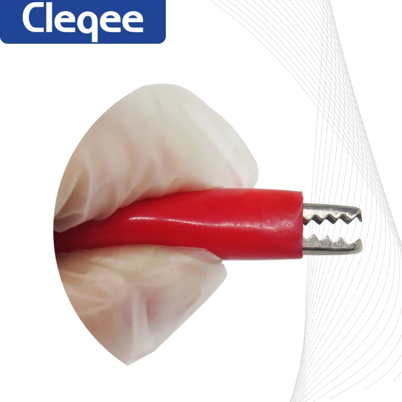 2 шт. Cleqee P1038 1 комплект двойной стежок Аллигатор тестовый зажим для зонда Кабель