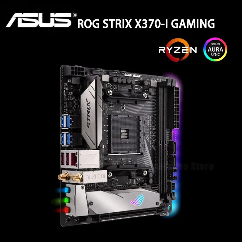 Verkauf Asus ROG STRIX X370-I GAMING Motherboard DDR4 32GB AMD X370 DDR4 3600MHz M.2 RGB Desktop X370 Mainboard AM4 Mini-ITX Verwendet