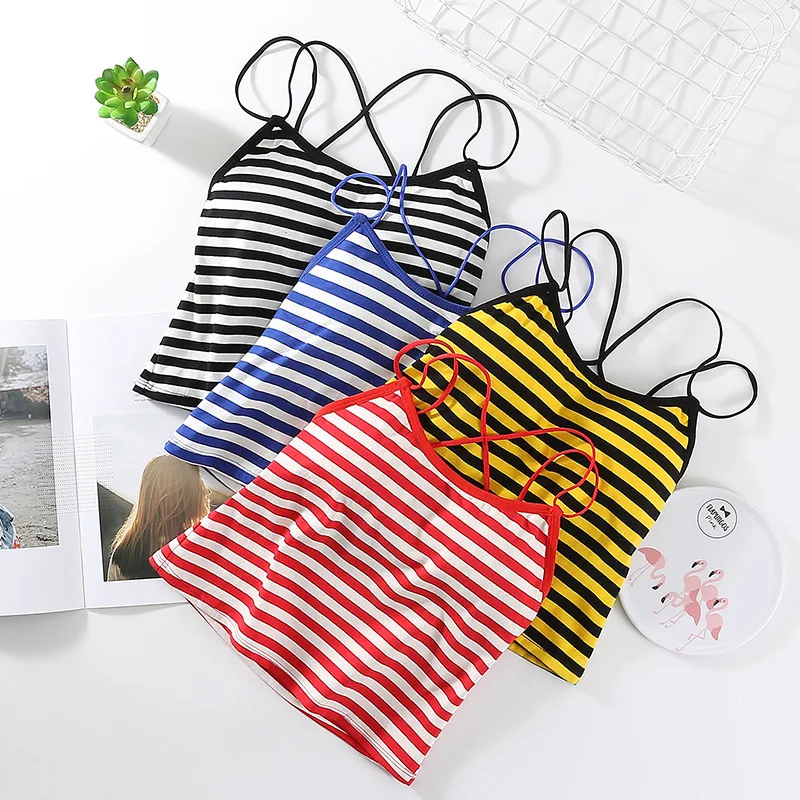 Летний укороченный топ на бретелях для женщин красивый удобный жилет без рукавов