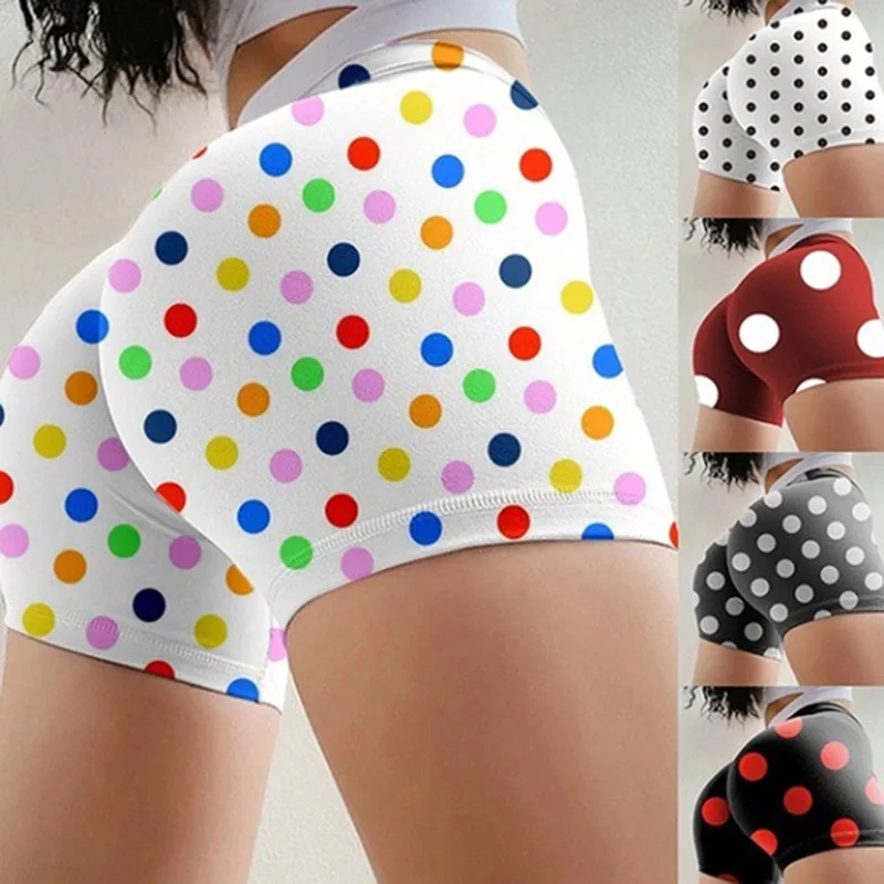 

Women Summer Shorts Fashion Sexy Slim High Waist Dotted Short Pants Breathable Slim Shorts for Women Gym Fitness