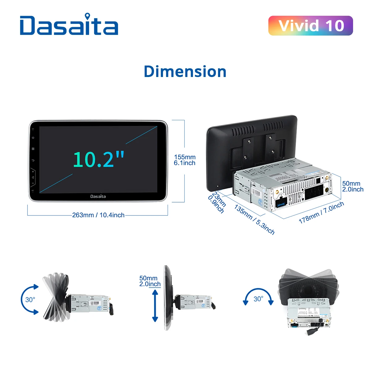 Автомобильная магнитола Dasaita Vivid универсальная мультимедийная система на Android с