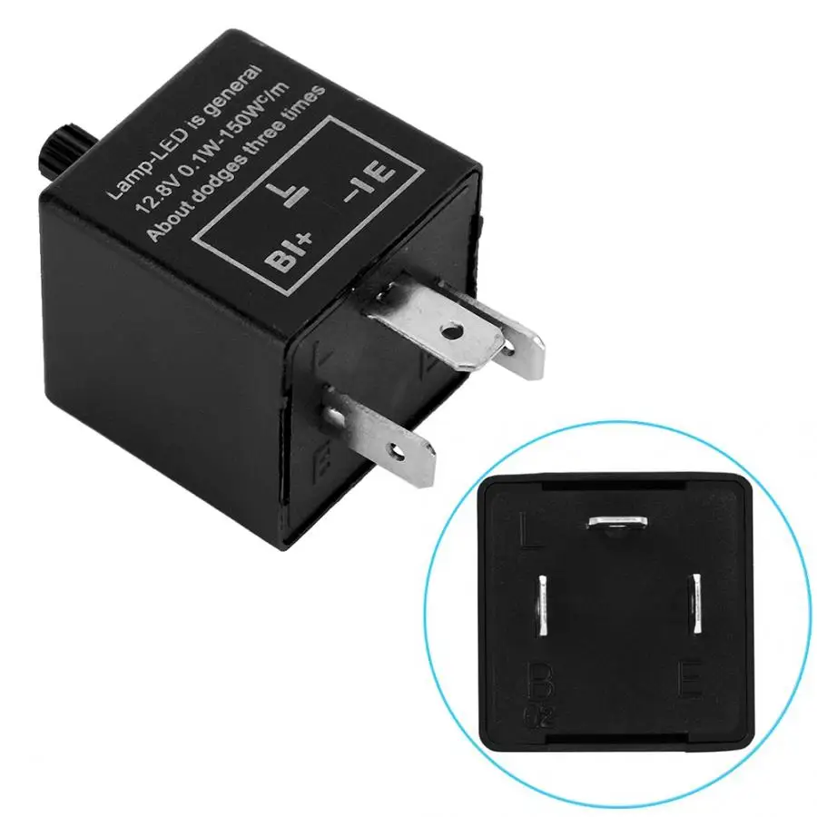 CF14 JL-02 12V 3 Pin LED Flasher Flash Relay for Turn Signal Light Hyper Flash Or Normal Lights Relay 0.1W-150W LED Flash Relay