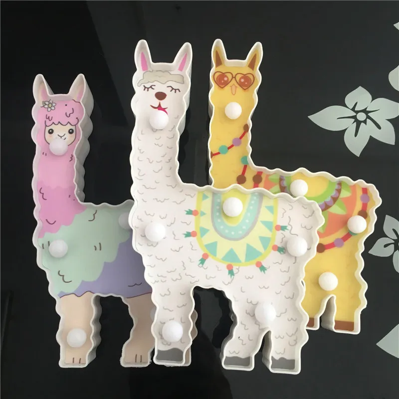 3PCS Новое обновление 3D роспись Альпака светодиодный Ночной светильник на батарейках Милые настольных ночные светильники для детей подарок дракон животных Стиль домашнего освещения - Испускаемый цвет: 3PCS