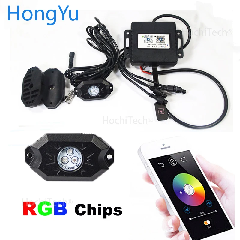 

For Jeep Grand Commander LED Vehicle Undercar light RGB LED Rock Lights Bluetooth Control Multicolor Neon LED Light Kit