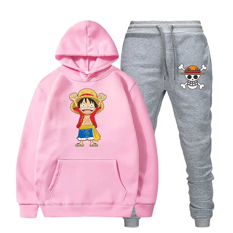Костюм спортивный Luffy в японском стиле Харадзюку худи с капюшоном и спортивные
