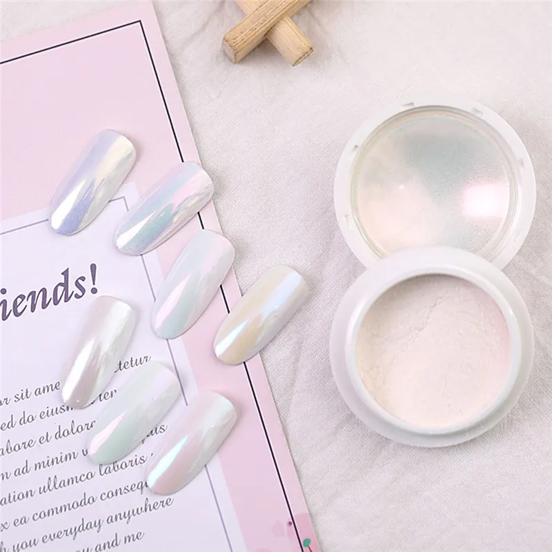 1 коробка порошок для ногтей пыль жемчужный белый бриллиант волшебный дизайн