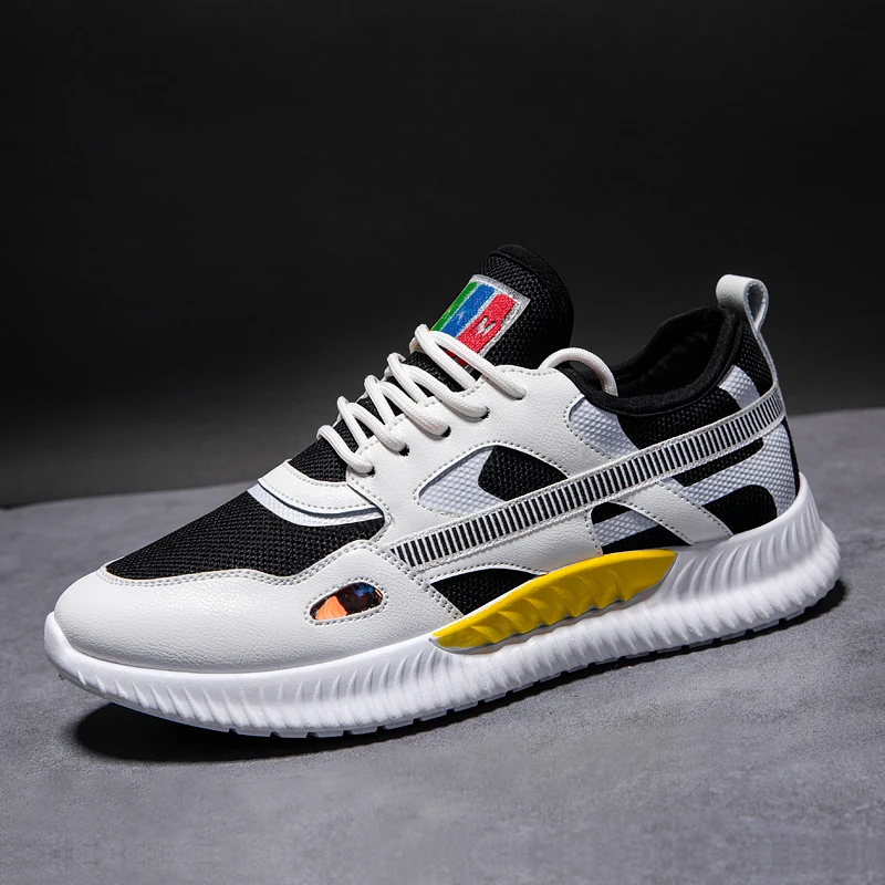 Мужская обувь повседневная на шнуровке дышащие Туфли-кроссовки мужские