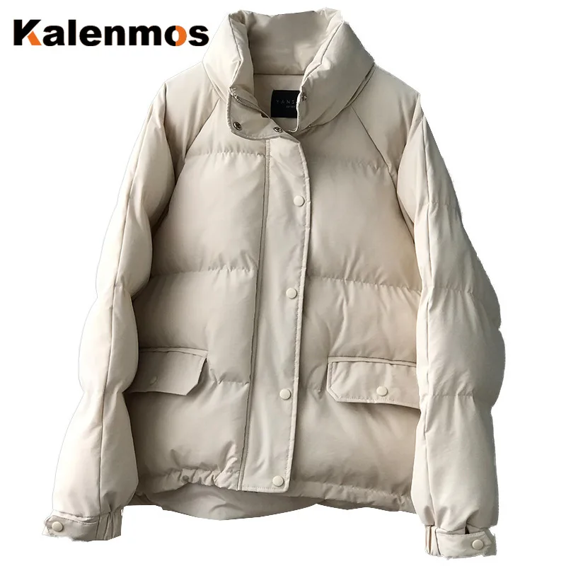 

Parka Women Thick Spring Fall Winter Zipper Spray-bonded Wadding Coat Solid Jacket Abrigos Mujer Invierno Haajuku Korean Japan