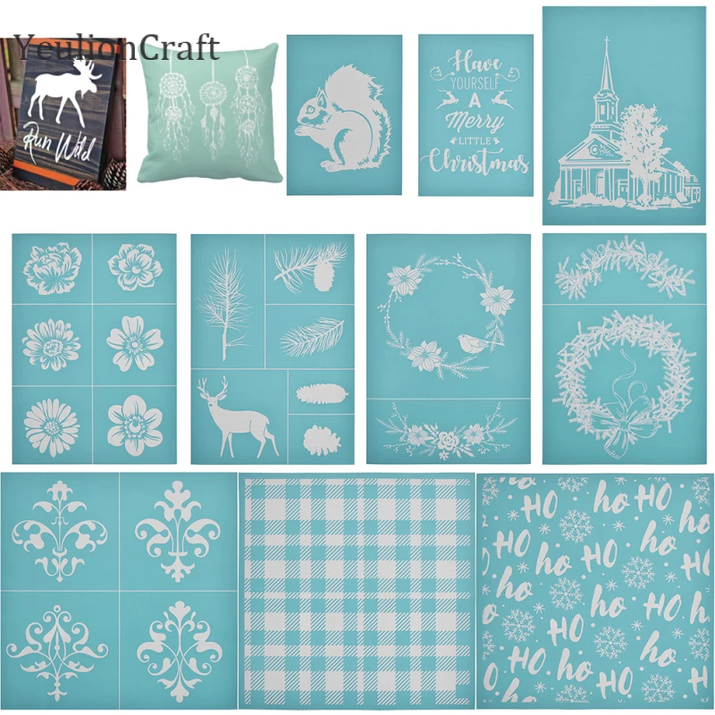 Трафарет Chzimade с рисунком растений и животных трафарет для подушки футболок