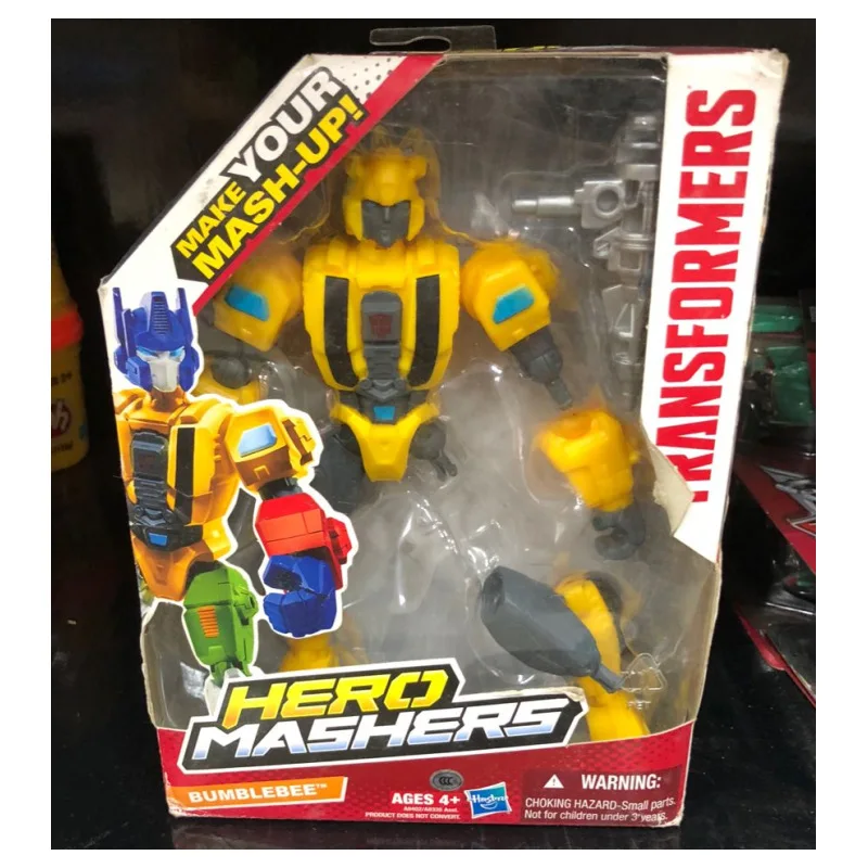 Hasbro Transformers Make Your Mask Up Action Figures Autobot Hero Mashers коллекция моделей пружинный Шмель Робот