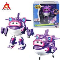 super wings 6%e2%80%99%e2%80%99 supercharged crystal deluxe transforming with skissounds lights deformation robot action figures plane toys
