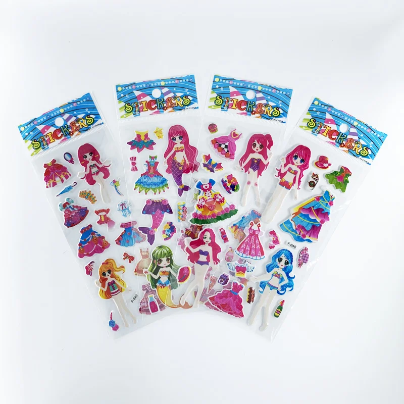 Pegatinas 3D hinchables para ni&ntilde;os, decoraci&oacute;n para &aacute;lbum de recortes, port&aacute;til, tel&eacute;fono m&oacute;vil, regalo de cumplea&ntilde;os, 12 hojas por paquete-3