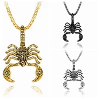 9pcs alloy scorpion pendant necklace men women hip hop long chain punk rock jewelry gift