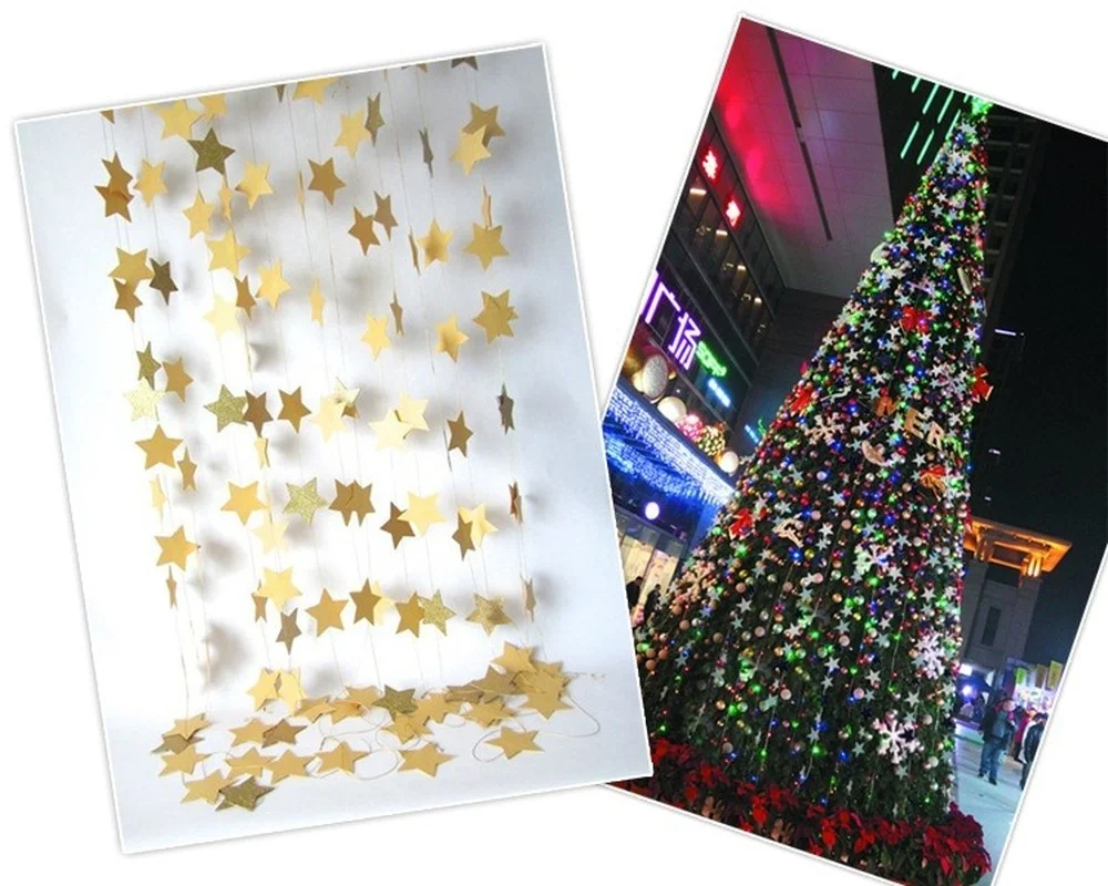 Бумажная гирлянда со звездами 4 м | Дом и сад