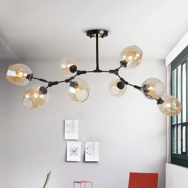 Современные E27 светодиодный потолочный светильник черный золотой Бар лестницы