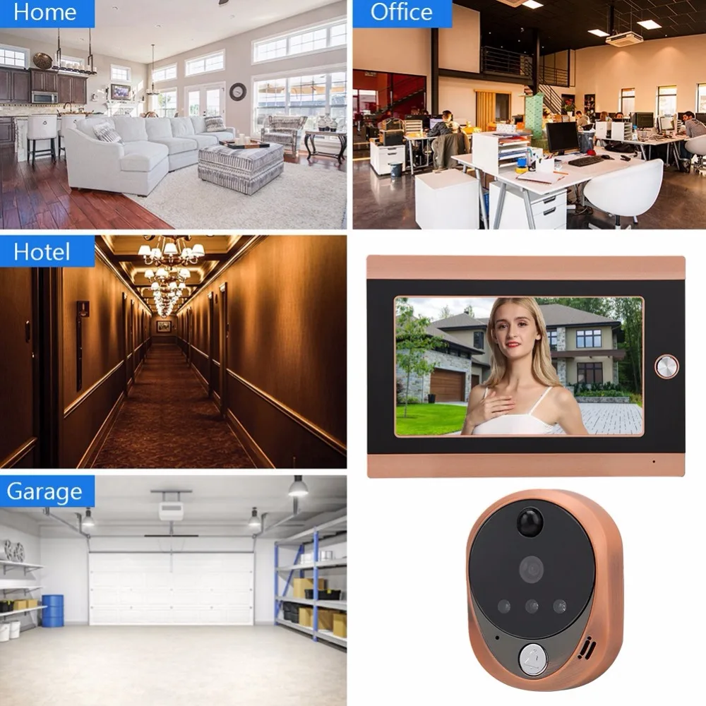 7 дюймов дверной звонок WI-FI Беспроводной ЖК-дисплей Экран 720P HD PIR Камера 16 Звонок дверной глазок звонок