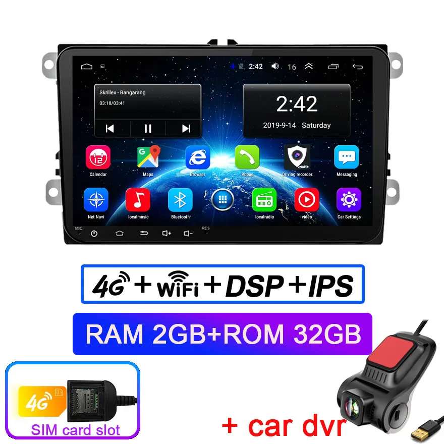 " Android 8,1 автомобильный радиоприемник gps навигатор для Volkswagen Skoda Octavia golf 5 6 touran passat B6 polo tiguan yeti rapid multimedia