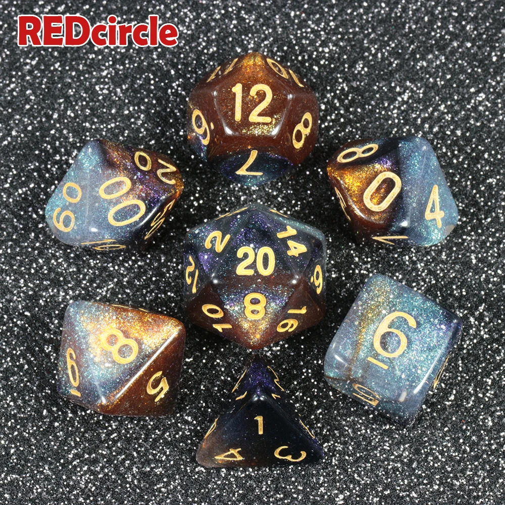 Потрясающий эффект набор игральных костей с коробкой Звездные звезды галактика 7