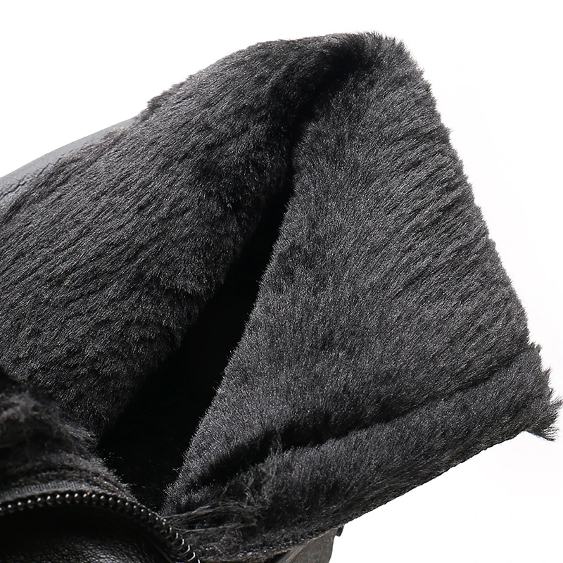 KULADA/Новинка Мотоциклетные ботинки Мужские уличные рабочие на толстом меху