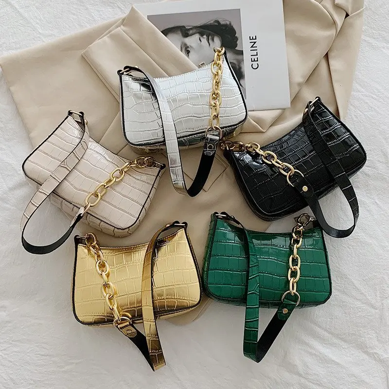 

2021 Chain Shoulder Bag For Women Alligator Tote Bag Popular Brand Trendy Underarm Bag Fashion Luxury Designer Sac A Main X283H