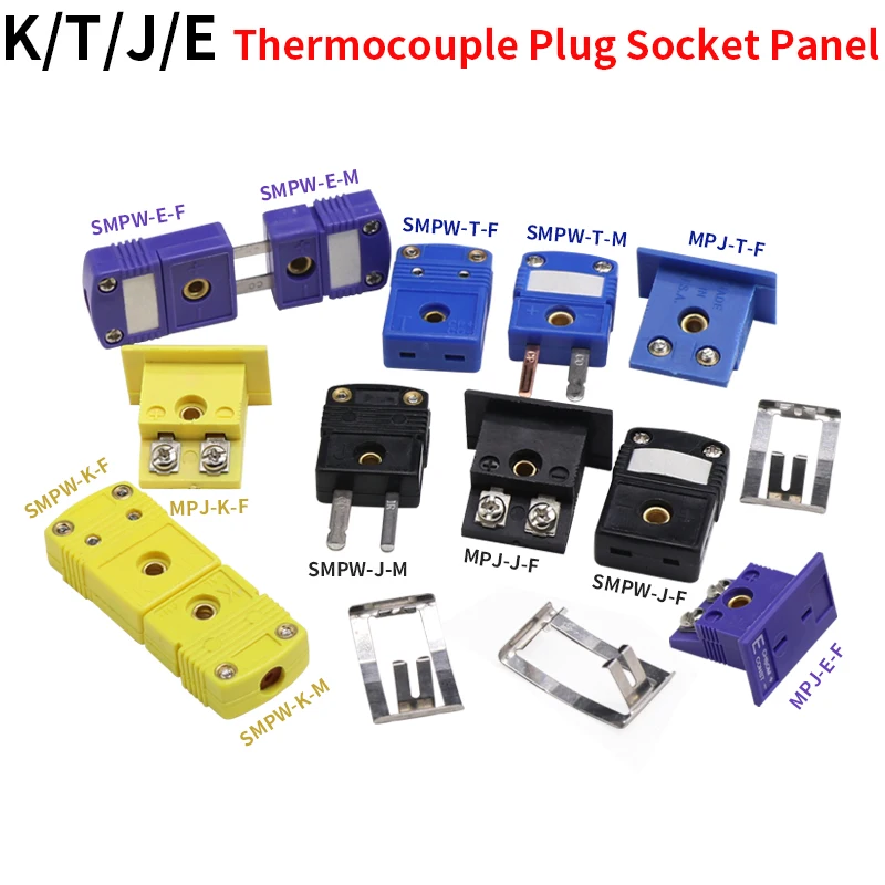 

SMPW-K/J/T/E/-M/F MPJ-K/J/T/E-F Thermocouple Plug Socket And Panel Compensation Wire Connector