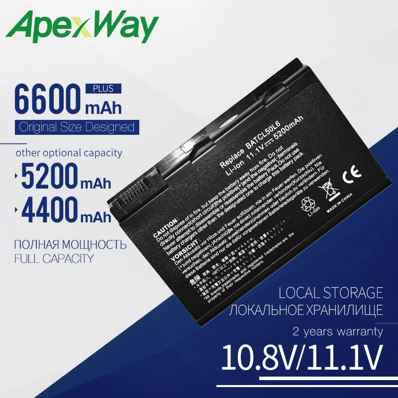 Аккумулятор Apexway для ноутбука Acer Aspire 5611 5612 5630 5632 5633 5634 5650 5652 5680 5683 5684 Extensa 5200 TravelMate