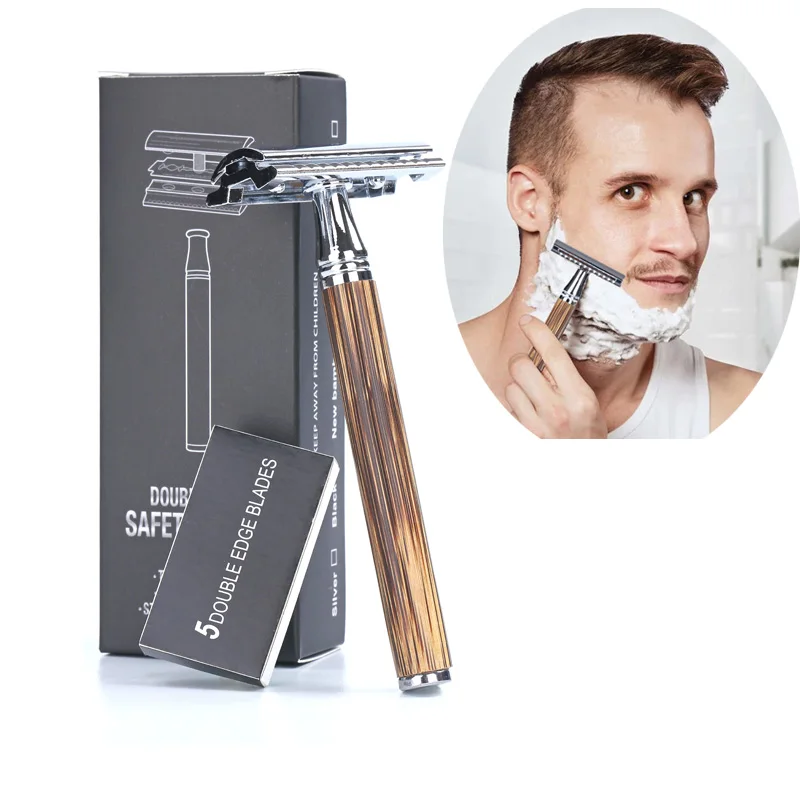 

Razors for Men or Women, Eco Razor with Long Natural Bamboo Handle, Double Edge Safety Razor, Fits All Standard Razor Blades