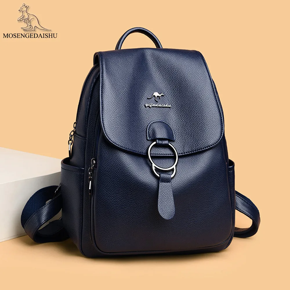 Женские натуральный кожаный рюкзак Роскошные брендовая дизайнерская обувь с