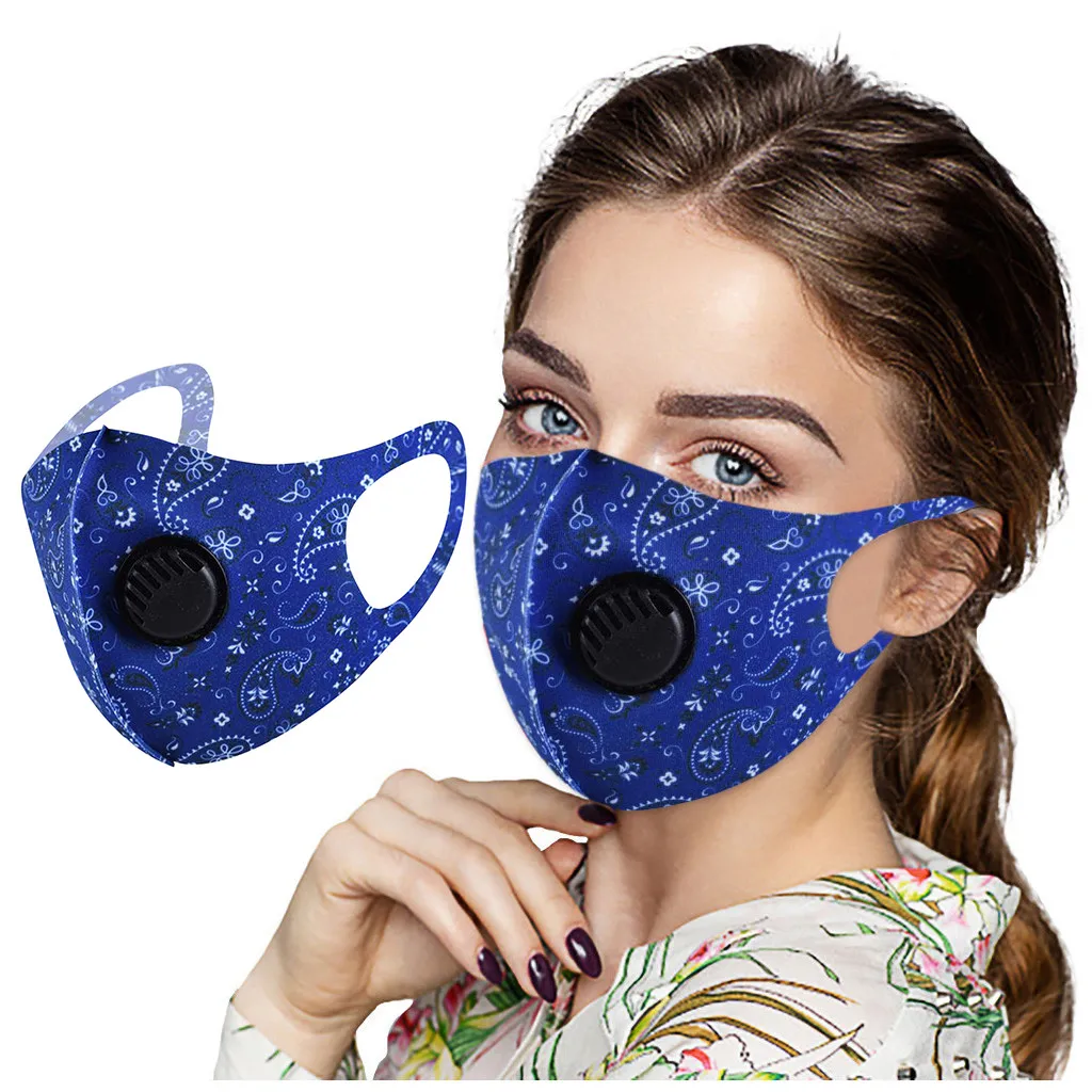 Маска для лица с дыхательными клапанами маска из хлопка многоразовая моющаяся