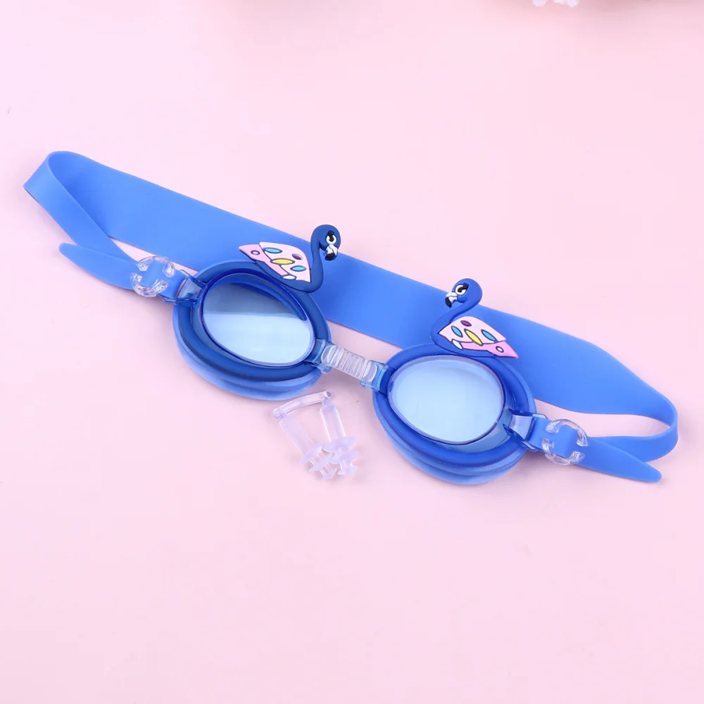 

Adjustble Kids Swim Goggles Anti-Fog Cartoon Children Swimming Glasses Swan Decorative Beach Pool Accessories Eyewear)