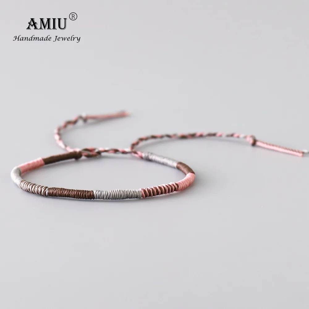 AMIU, ручной работы, водонепроницаемый, тканый, вощеная нить, обёрточная бумага, браслет, простой, веревочный, Узелок, браслет дружбы, браслет для мужчин и женщин