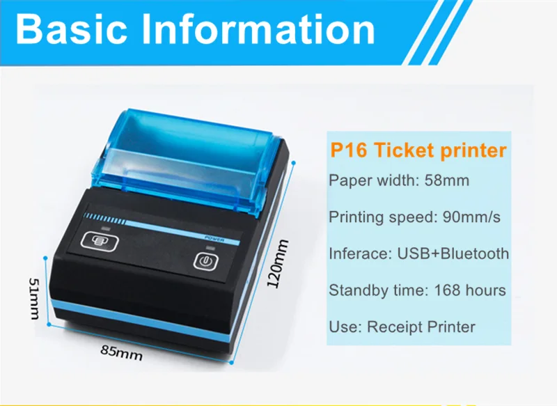 Мини Портативный Android Bluetooth Pos принтер термоприемный принтер для телефона iOS Windows печать билетов