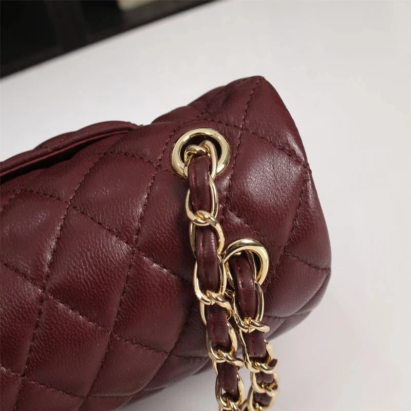 

High Quality Women's Real Leather Handbag 2020 2021Luxury Brand Lambskin Shoulder Bag Purse For Lady Crossbody Quilted Flap